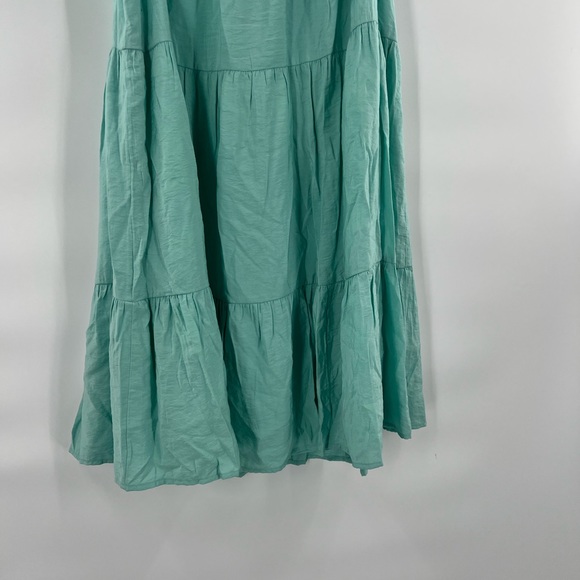 Ann Taylor Loft teal mint green tiered summer sleeveless dress size L - Picture 5 of 12